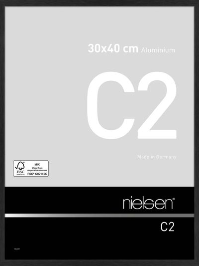 C2 Noir mat brossé 30 x 40 cm